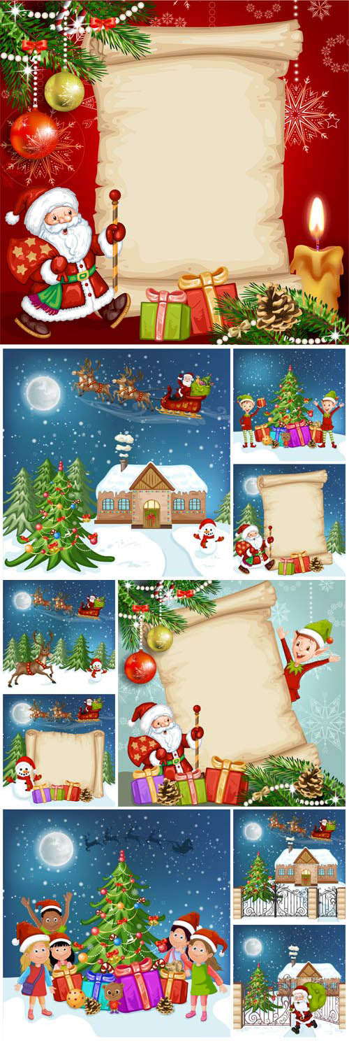 New Year and Christmas illustrations in vector №45