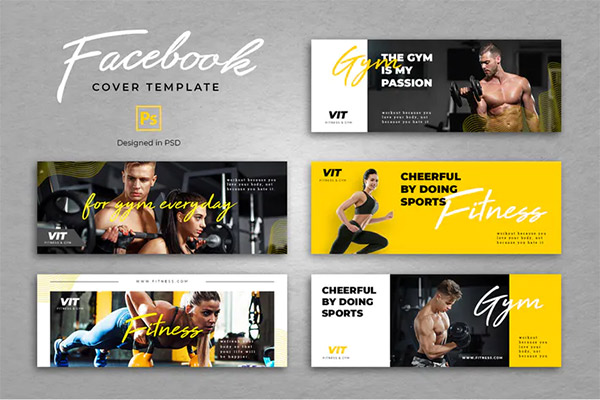 Facebook Fitness Cover Template PSD