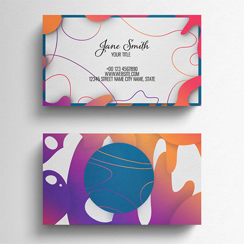 Modern Colorful Name Card Layout