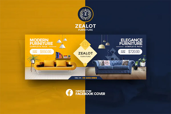 Zealot - Furniture Store Facebook Cover Template