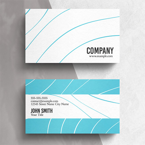 White and Blue Minimal Business Card Layout