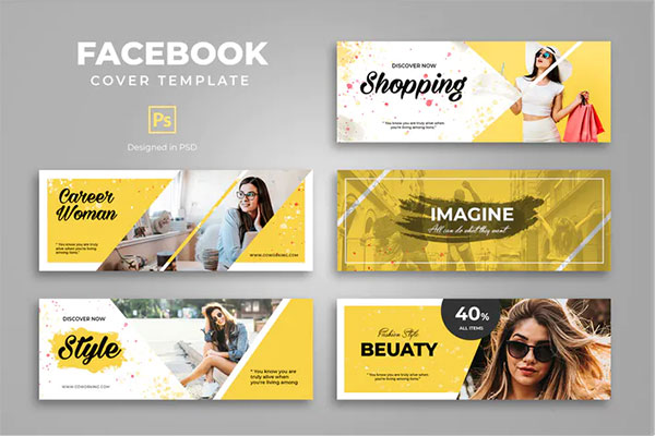 Facebook Beauty Shopping Cover Template PSD