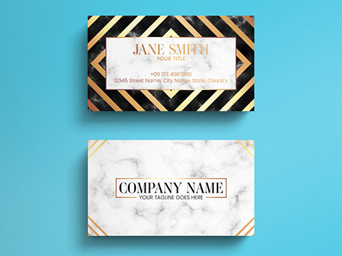 Elegant Gold And Marble Business Card Layout