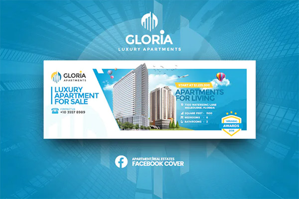 Gloria - Apartmens Facebook Cover Template