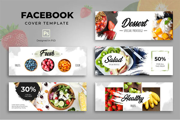 Facebook Food Cover Template PSD
