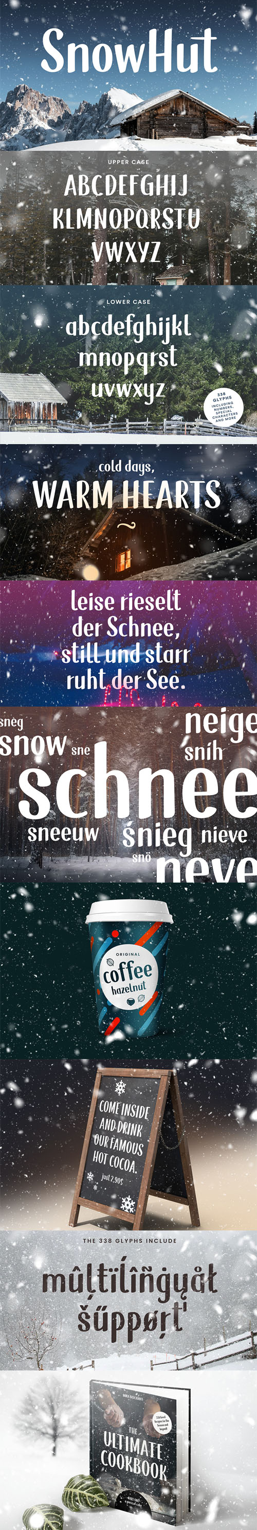 SnowHut Typeface - 338 Glyphs Include