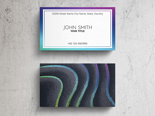 Business Card Layout with Wavy Lines