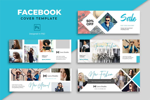 Facebook Fashion Cover Template PSD