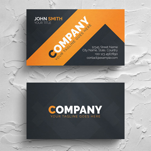 Corporate Dark and Orange Business Card Layout
