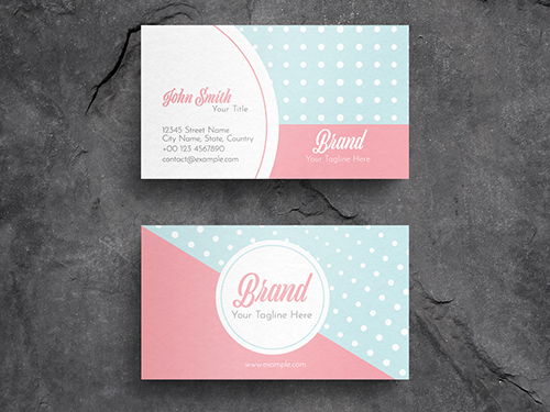 Pastel Business Card Layout with Dot Pattern