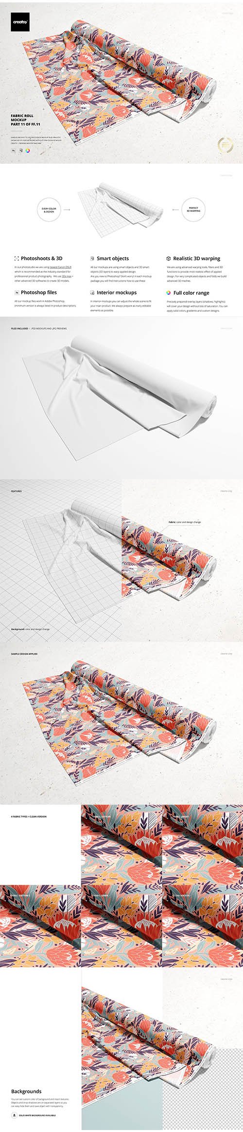 Fabric Roll Mockup 5723146