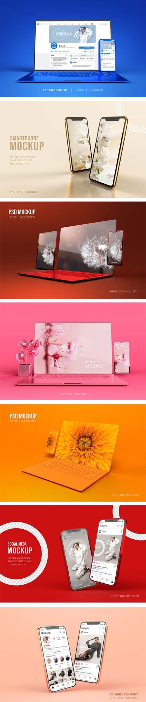 Elegant smartphone and laptop device mockup
