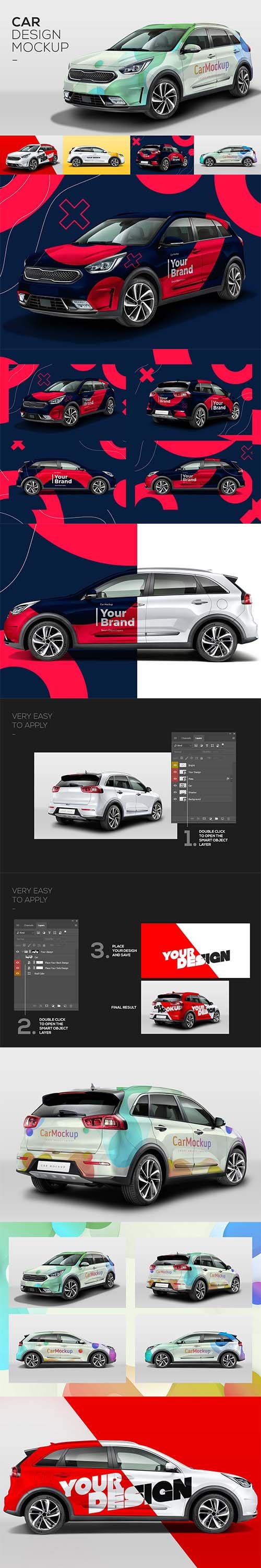 Car Mockup Customizable PSD 5467244