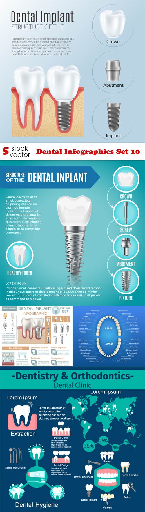 Vectors - Dental Infographics Set 10