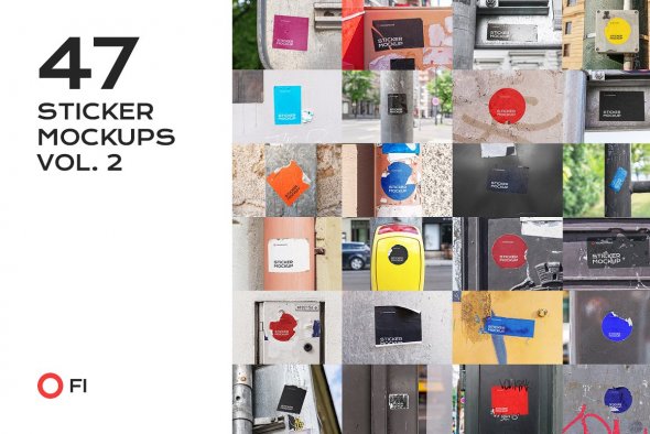 47 sticker mockup bundle vol 2 5358460