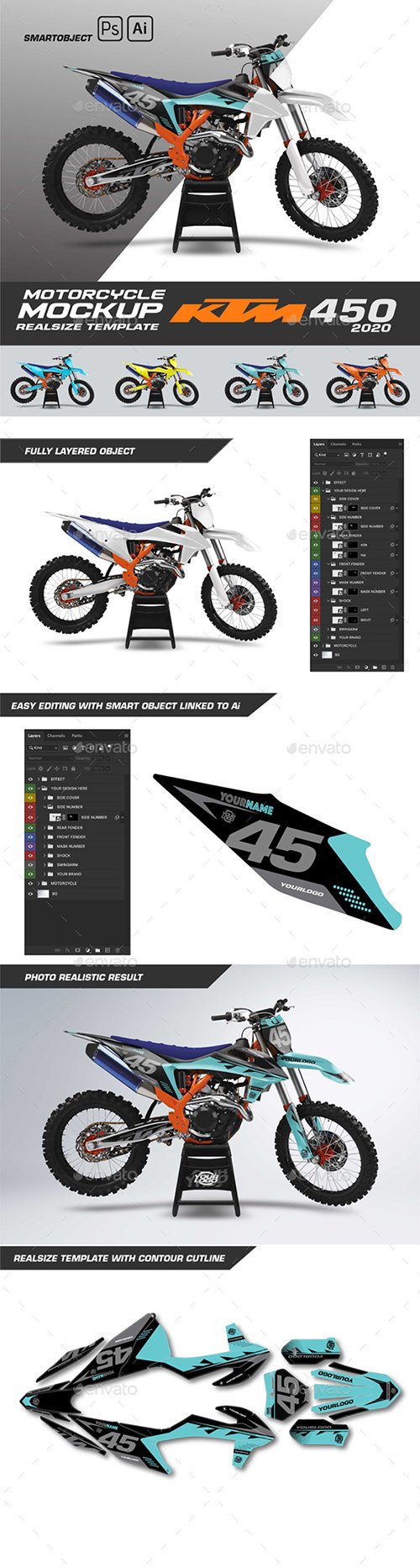Motorcycle KTM 450 Mockup 29401075