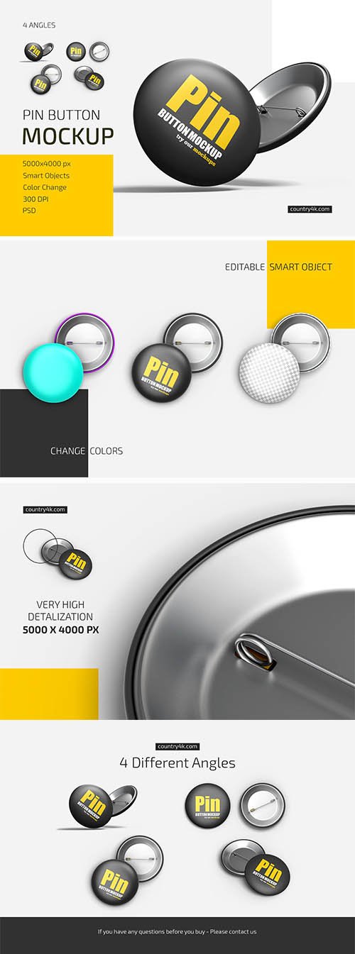 Pin Button Mockup Set 5724842