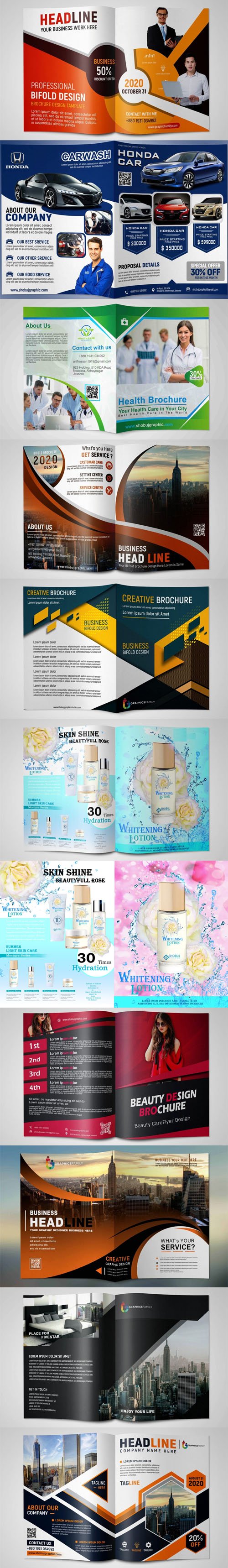 10 Multipurpose Brochures Designs PSD Templates