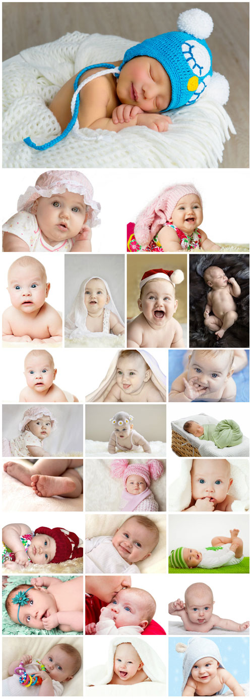 Little newborn babies stock photo