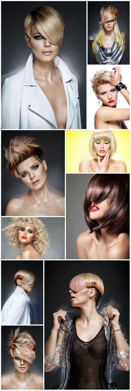 Fashion women hairstyles stock photo