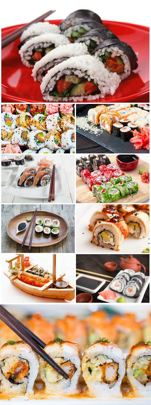 Rolls, sushi sets stock photo