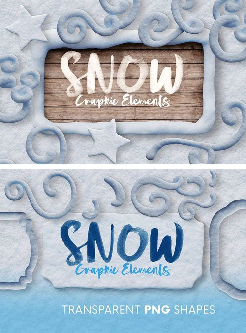 Snow & Winter 3D Graphic Elements - Transparent PNG Shapes