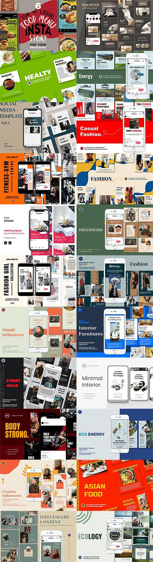 Instagram Posts and Stories Templates Pack