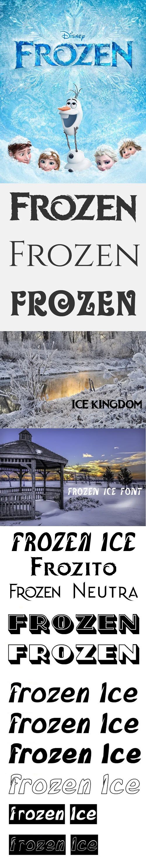 11 Frozen Fonts Collection