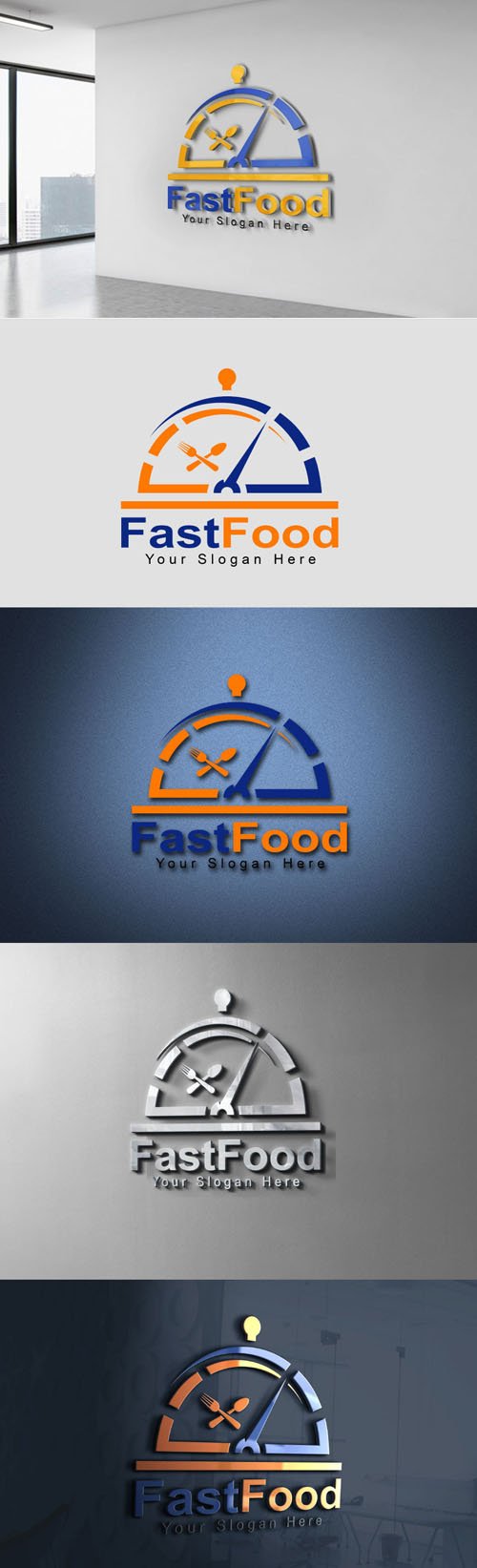 Fast Food Logo PSD Mockup Template