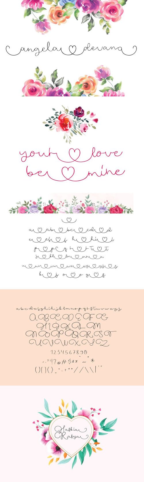 Angela Devano Wedding Love Calligraphy - Minimalist Script Font