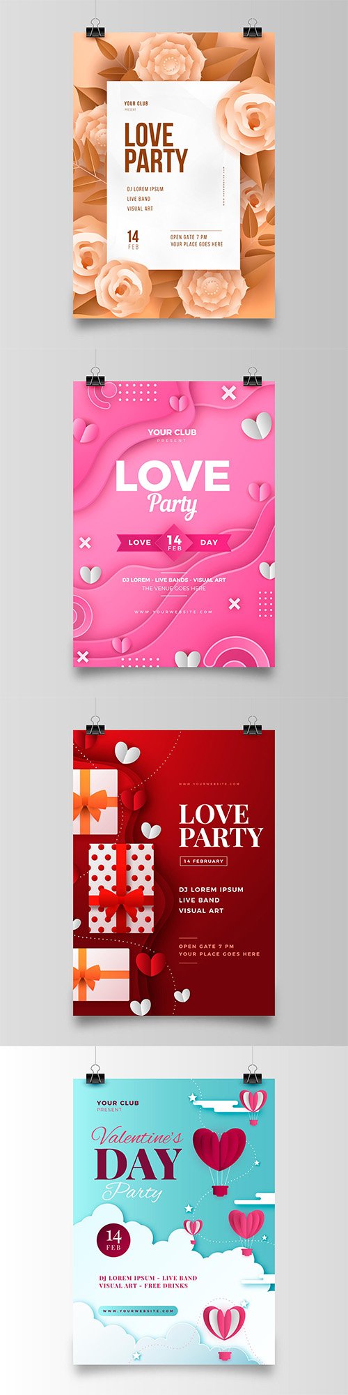 Valentines Day Party Flyer Template Collection