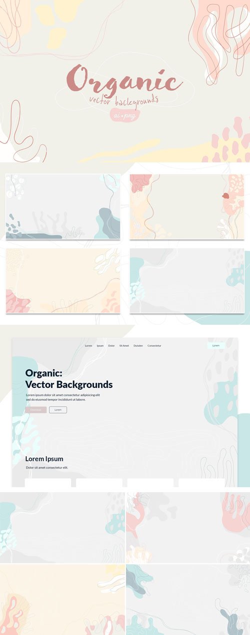 8 Organic Vector Backgrounds