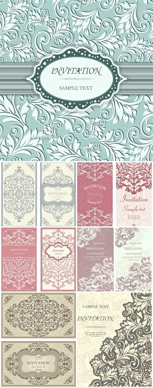 Floral wedding backgrounds in vector