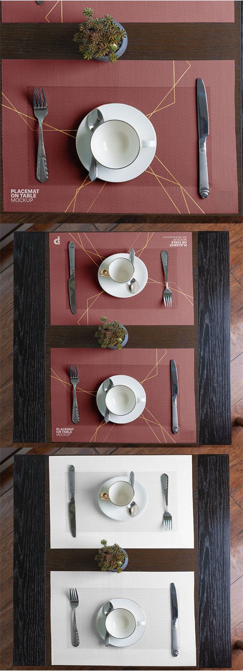Placemat on Table PSD Mockup Template