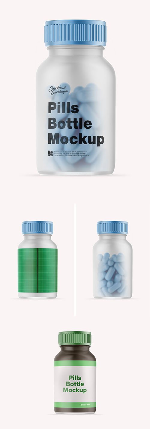 Pills Bottle PSD Mockup Template