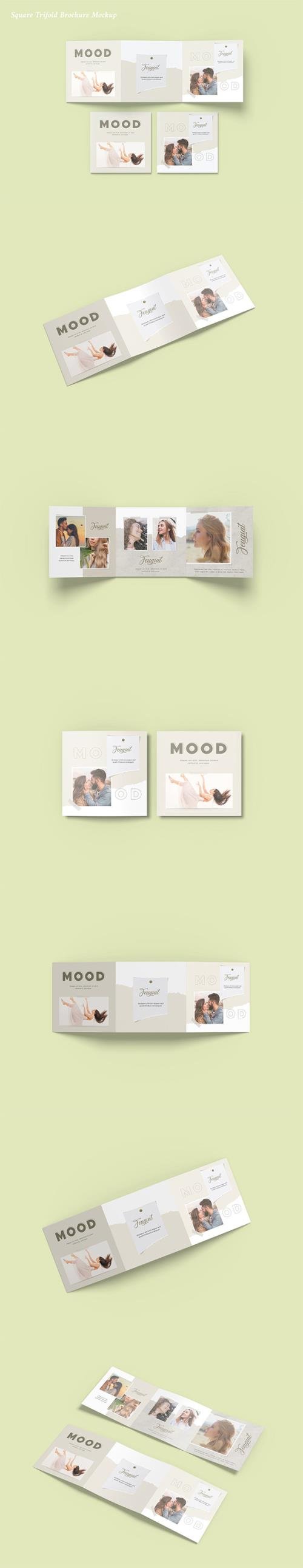 Square Trifold Brochure Mockup
