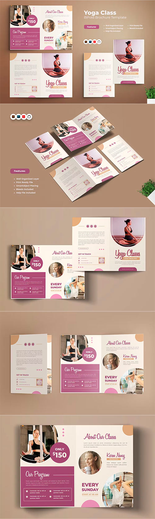 Yoga Class Bifold Brochure KF47EDB