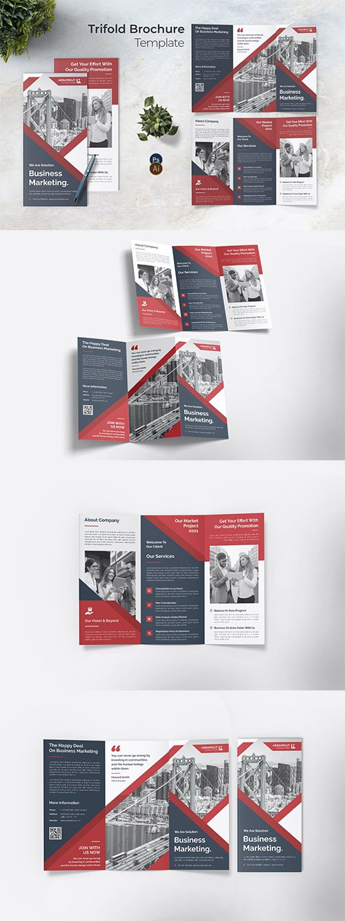 Business Marketing Trifold Brochure PSD
