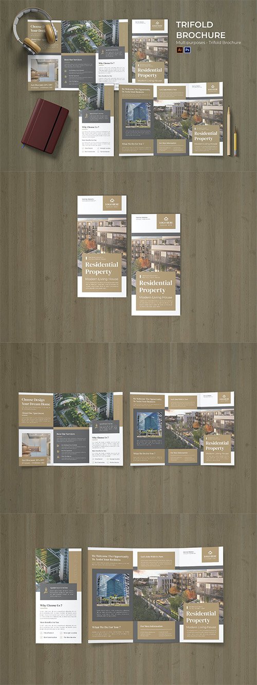 Residential Property Trifold Brochure PSD