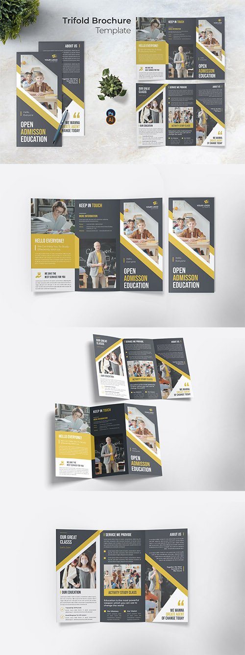 Open Admission Trifold Brochure PSD