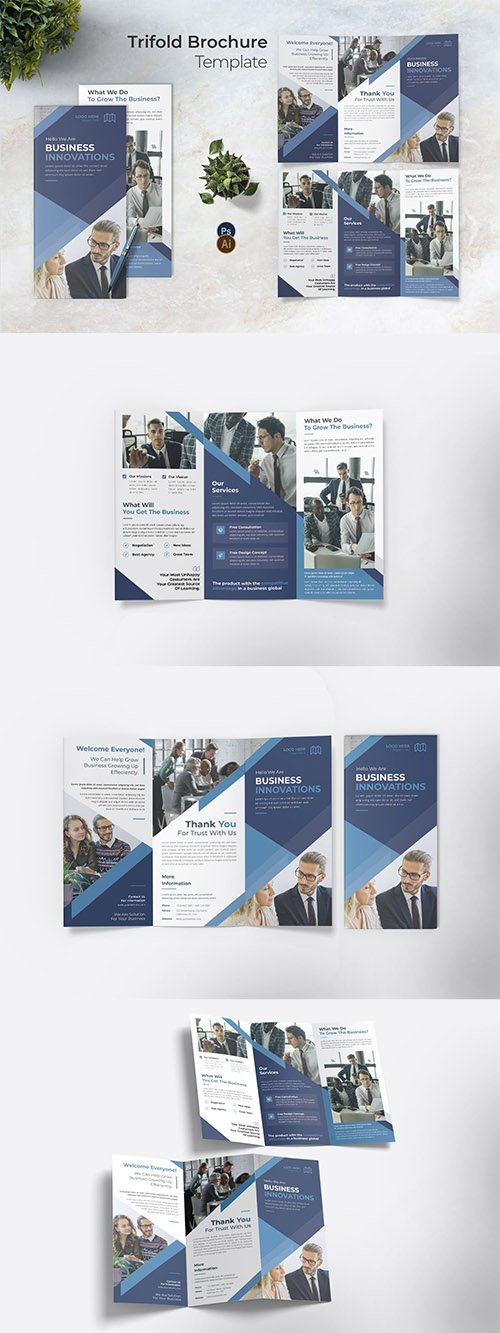 Innovation Strategy Trifold Brochure PSD
