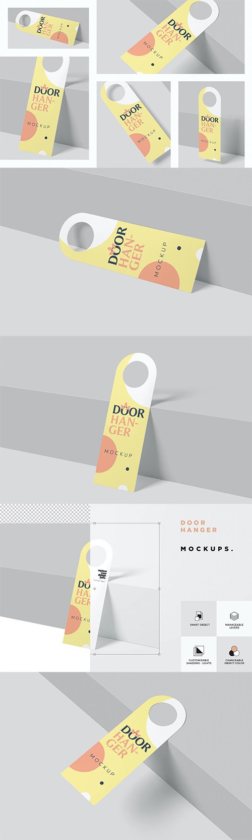 Door Hanger Mockups - V2 PSD