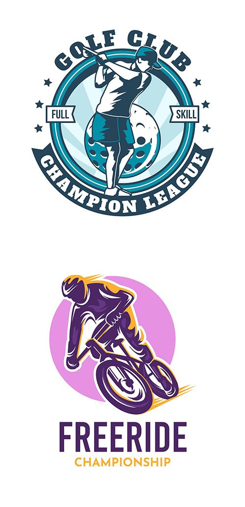 Bike and golf logo template