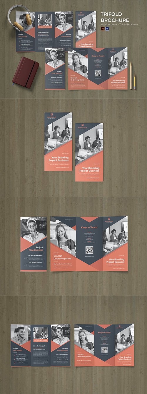 Branding Advertising Trifold Brochure PSD