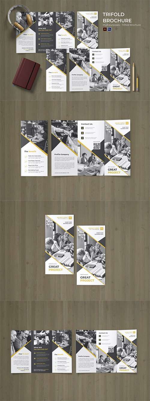 Strategy Business Trifold Brochure PSD