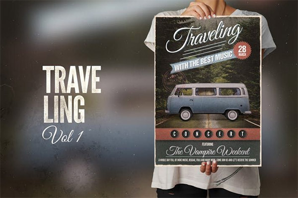 Traveling with the Music Flyer Poster