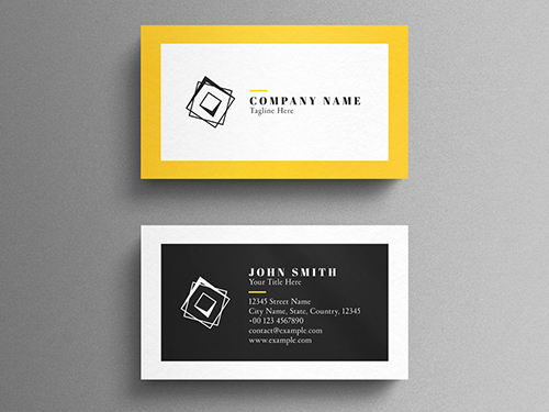 Black and Yellow Corporate Business Card Layout
