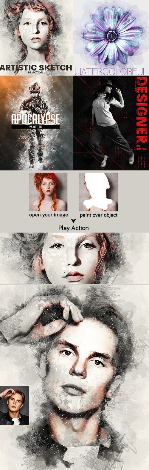 4 In One Pro Photoshop Actions V2 Bundle