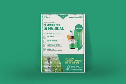 Cannabis Hemp Oil Products Poster PSD Template