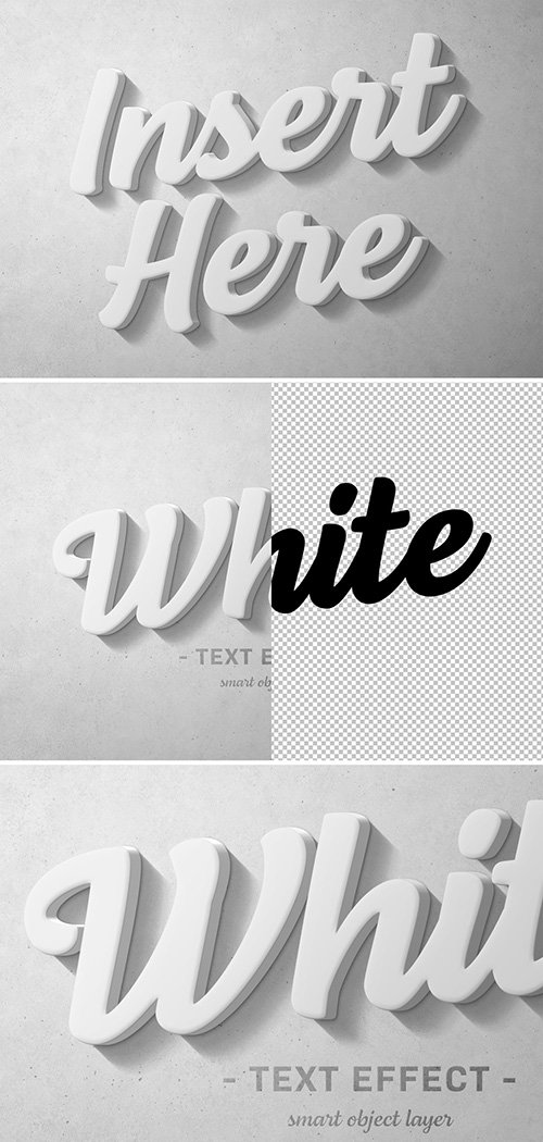 White 3D Text Effect 300990528